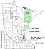 Minnesota county distribution map