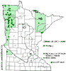 Minnesota county distribution map