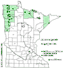 Minnesota county distribution map