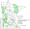 Minnesota county distribution map