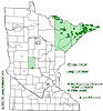 Minnesota county distribution map